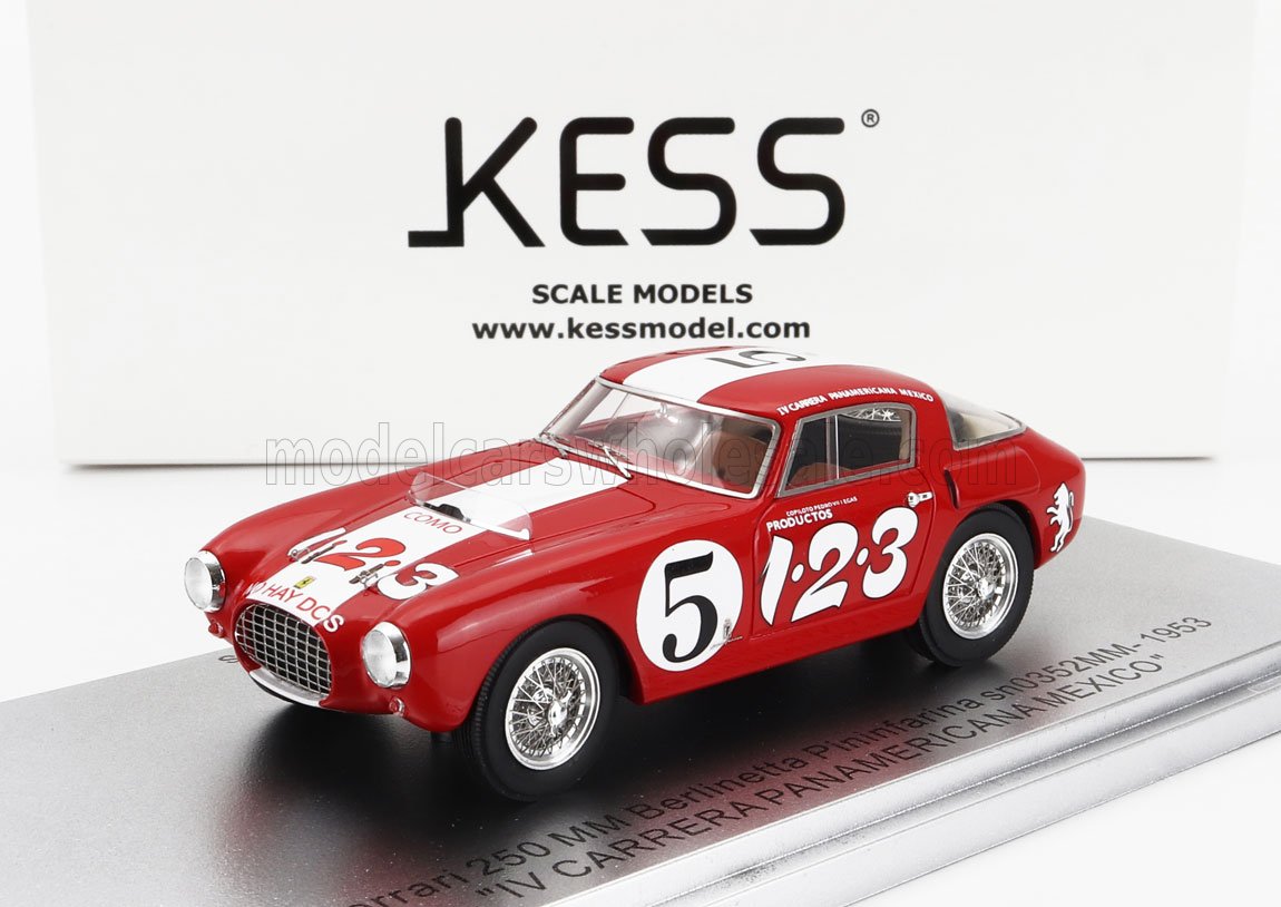 1:43 FERRARI 250mm Sn0352mm Berlinetta Pininfarina №5 Iv Carrera Panamericana Mexico (1953) R.echeverria - P.villegas, Red White - KE43056312