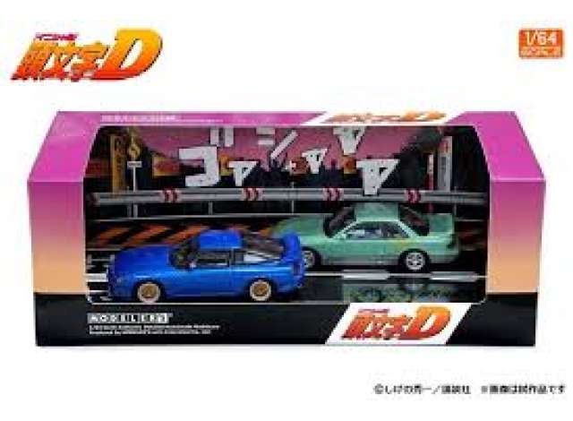1:64 Initial D Set Vol. 20 Mako Sayuki SilEighty & Koichiro Iketani Silvia (S13), blue / green - MD64220