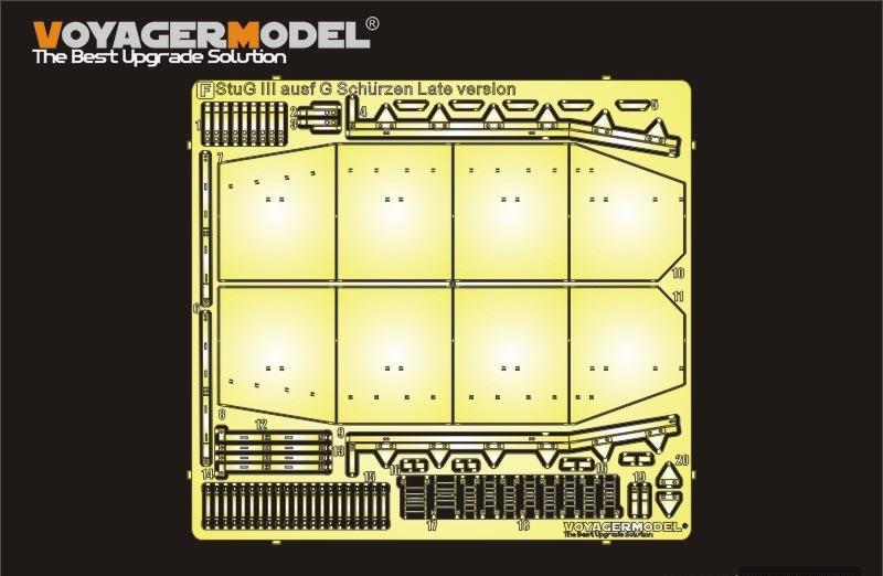 1:72 Фототравление WWII German StuG III Ausf G Schurzen Late Version - PE72035