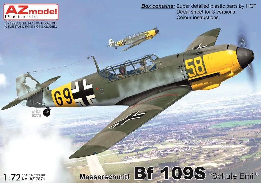 1:72 Сборная модель Messerschmitt Bf 109S 'Schule Emil' - AZ7871