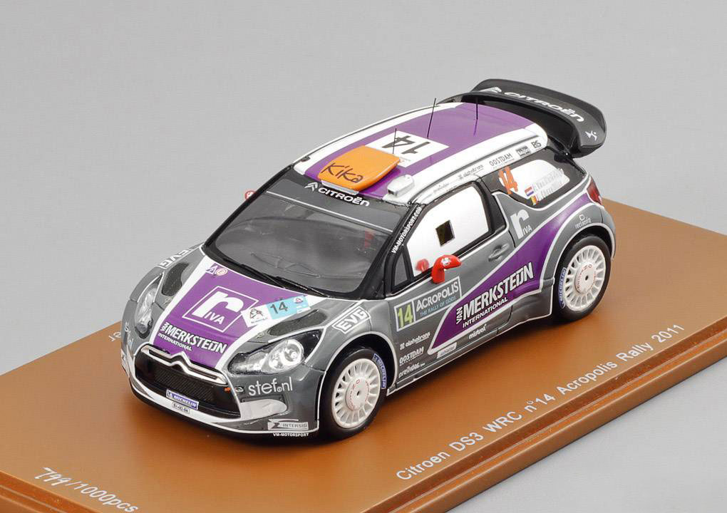 1:43 CITROEN DS3 WRC №14 Portugal Rally (Peter van Merksteijn - E.Chevallier) 2011, gray - S3305