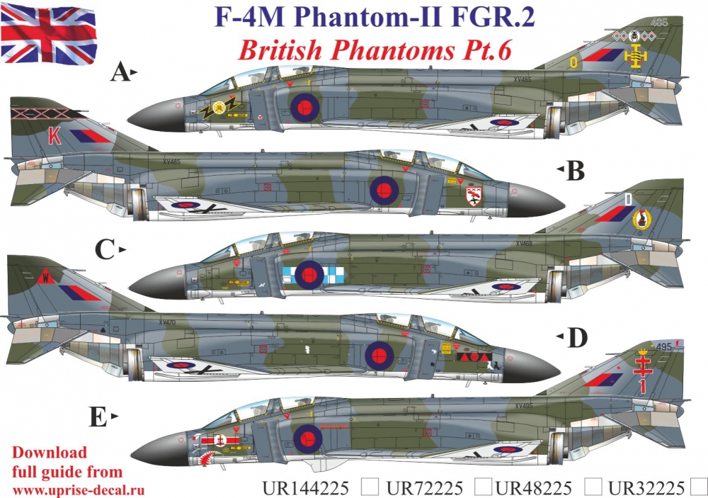1:48 Декаль для F-4M Phantom-II FGR.2, British Phantoms Pt.6 - UR48225