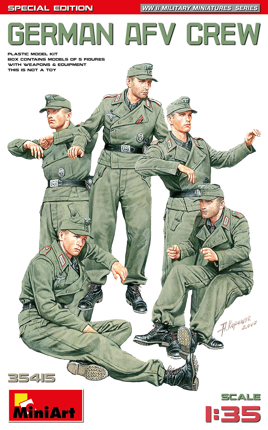 1:35 Сборная модель немецкий бронетранспортерный экипаж / German Afv Crew Military Figures - 35415