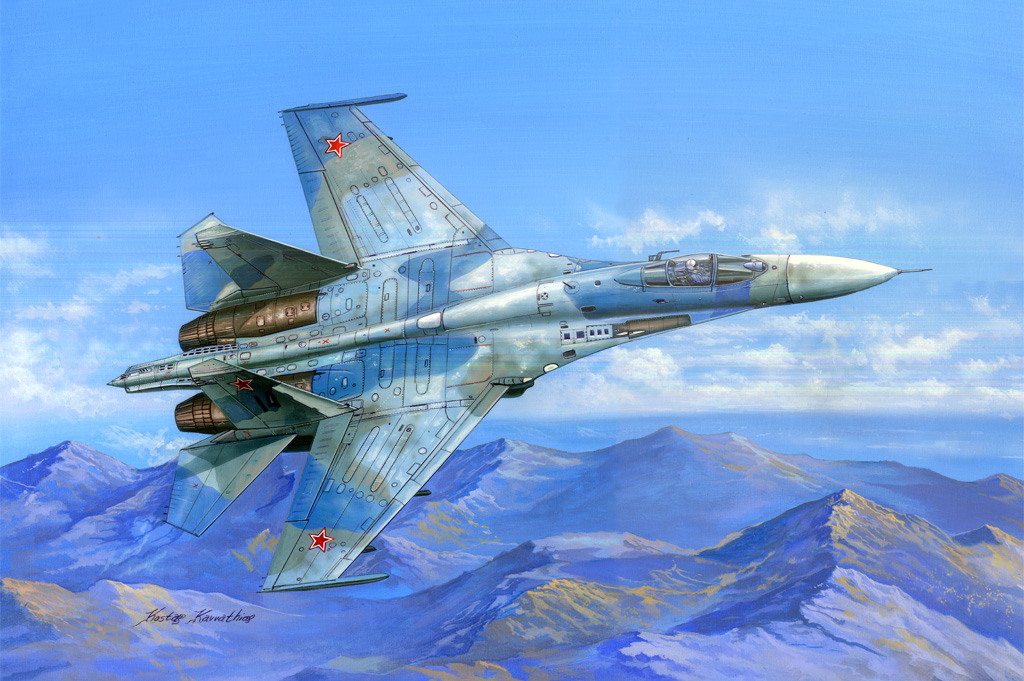 1:48 Сборная модель Российский истребитель Су-27Б (НАТО - Flanker) - 81711