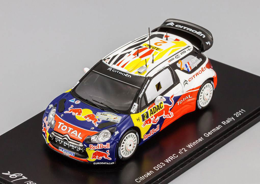 1:43 CITROEN DS3 WRC №2 Winner German Rally (Sebastien Ogier - Julie Ingrassia) 2011, red - S3322