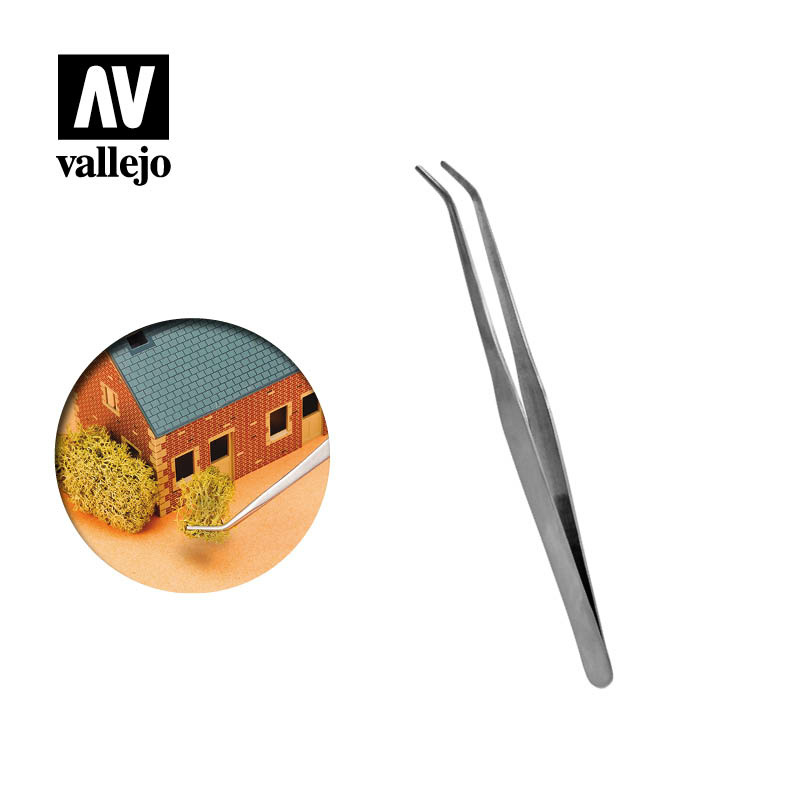 Пинцет из нержавеющей стали с изогнутым наконечником (175 мм) / Curved Tip Stainless Steel Tweezers (175 mm) - T12009