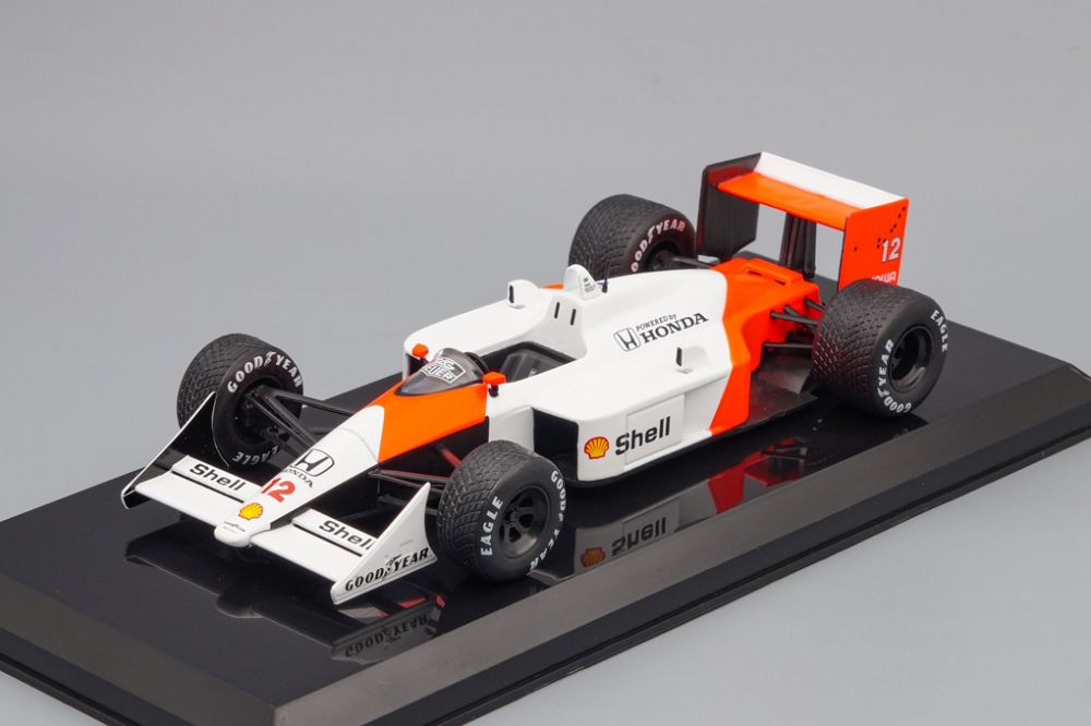 1:24 McLAREN MP4/4 Ayrton Senna #12 1988, white / orange - PCL002