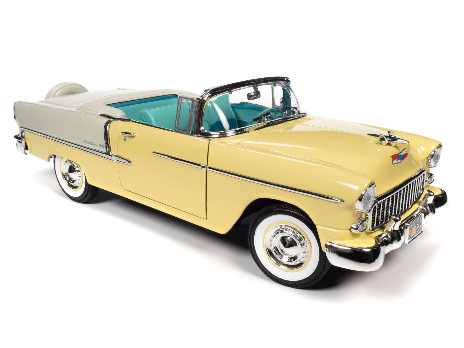 1:18 CHEVROLET Bel Air Convertible (1955) Harvest Gold & India Ivory (золотой с бежевым) - AMM1285