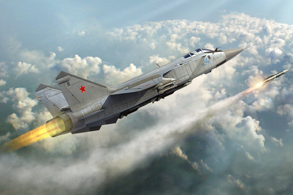 1:48 Сборная модель Самолет Russian MiG-31 Foxhound - 81753
