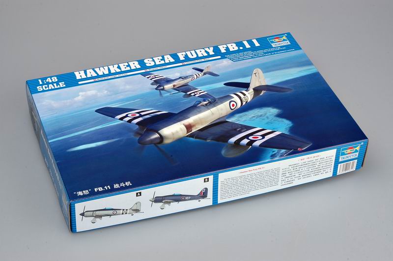 1:48 Сборная модель Британский истребитель Hawker Sea Fury FB.MK.II - 02844