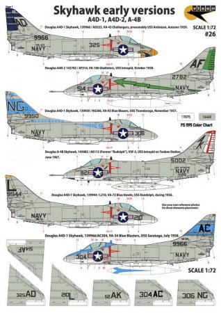 1:72 Декаль Skyhawk early versions - Douglas A4D-1, A4D-2, A-4B Skyhawk, 11 Markings - 26