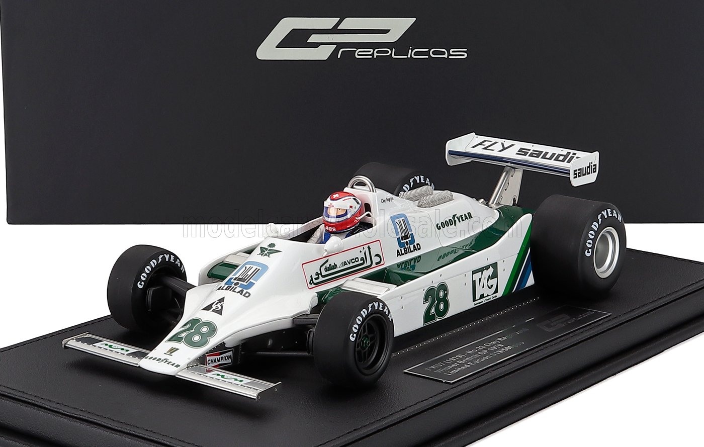 1:18 WILLIAMS F1 Fw07 Ford №28 Winner British Gp (with Pilot Figure) Clay Regazzoni (1979), White Green - GP151BWD