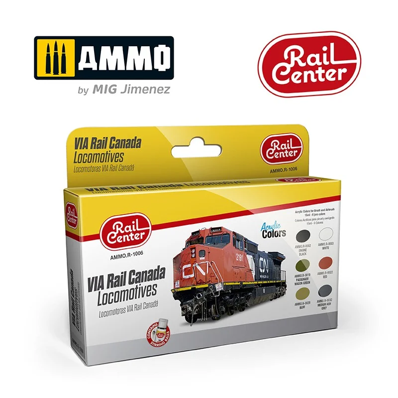 Набор акриловых красок 'Локомотивы VIA Rail Canada' - AMMOR1006