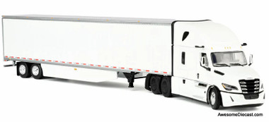 1:64 Freightliner Cascadia Fifth Generation Semi Truck w/Raised Roof Sleeper, White - 783724620876