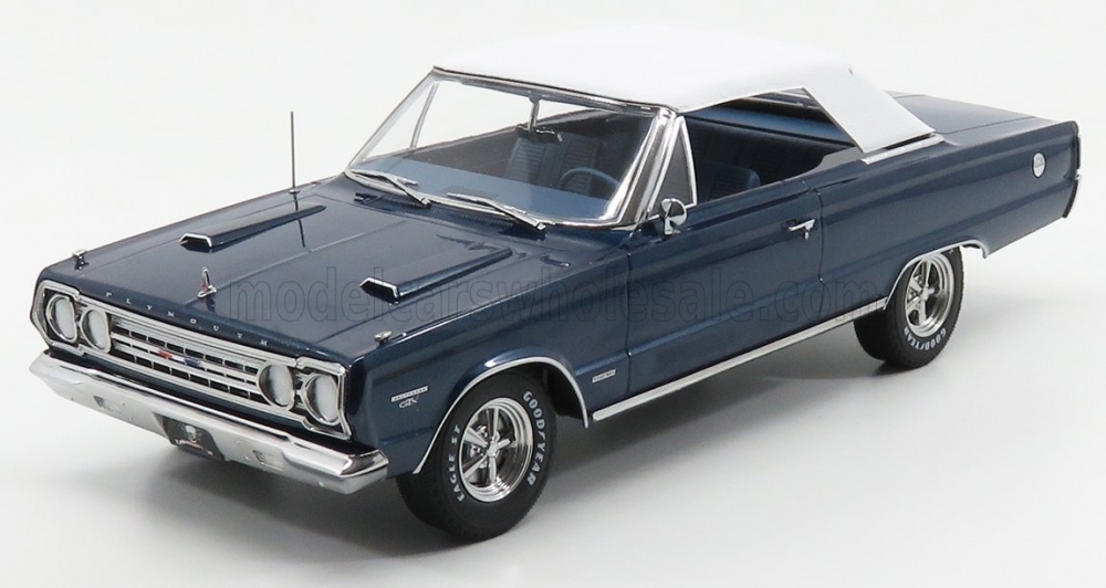 1:18 PLYMOUTH BELVEDERE GTX CABRIOLET GRAVEYARD CARZ (1967), BLUE WHITE - 19059