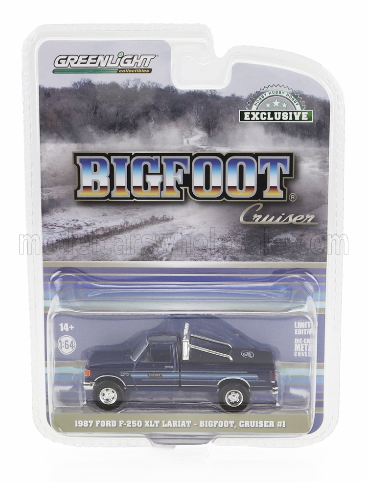 1:64 FORD F-250 Xlt Pick-up Lariat Bigfoot Cruiser (1987), Blue - 30433