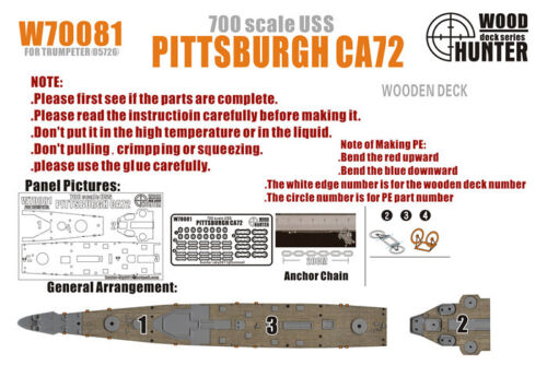 1:700 Набор деталей WWII USS Pittsburgh CA72 (Trumpeter 05726) - W70081