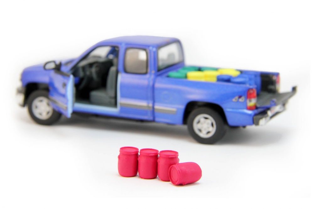 1:43 Набор пластиковых евробочек (48 литров) 4 шт, красный - GST002-4R