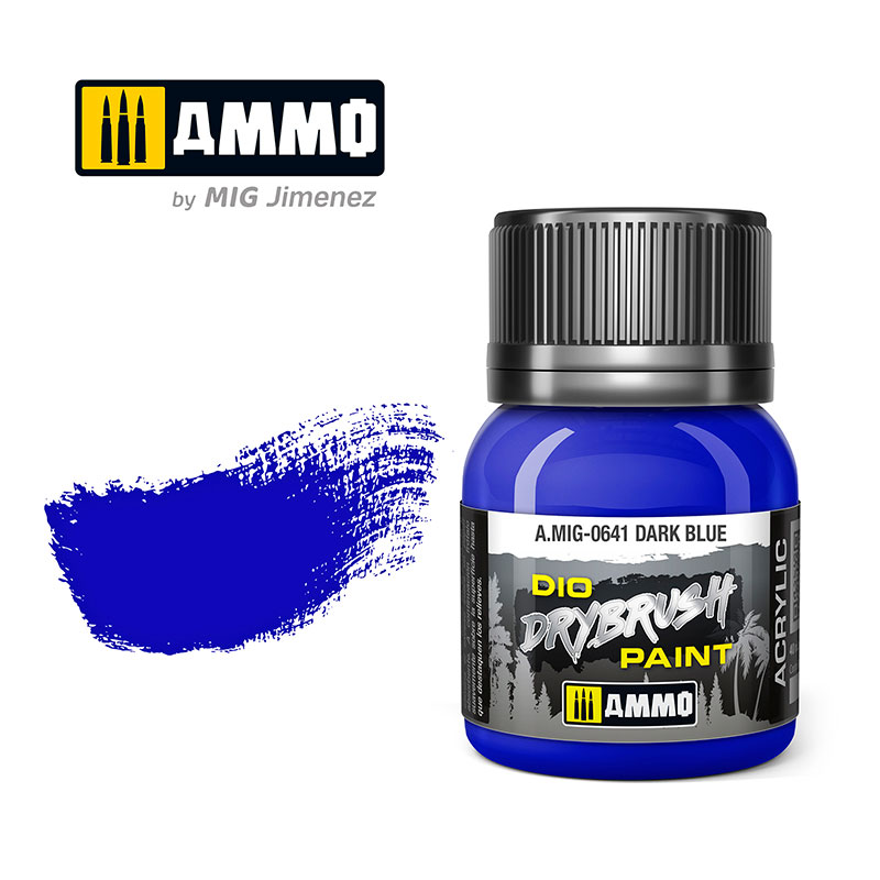 Краска акриловая для техники сухой кисти DRYBRUSH Тёмно-синий, 40мл - AMIG0641