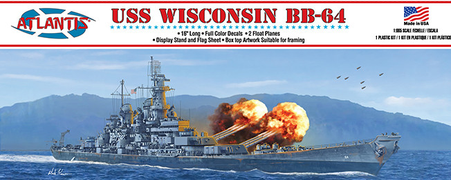 1:665 Сборная модель USS Wisconsin BB-64 Battleship 16 Inch - AMCM3006