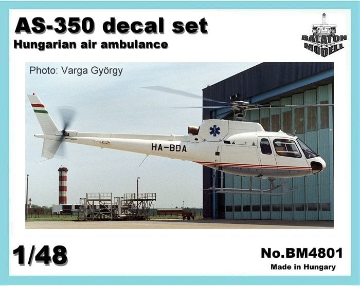 1:48 Декаль AS-350 heli. Ambulance HUN markings - BM4801