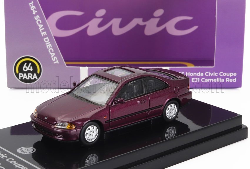 1:64 HONDA Civic Coupe Ej1 Lhd (1995), Camellia Red Met - PA-55763