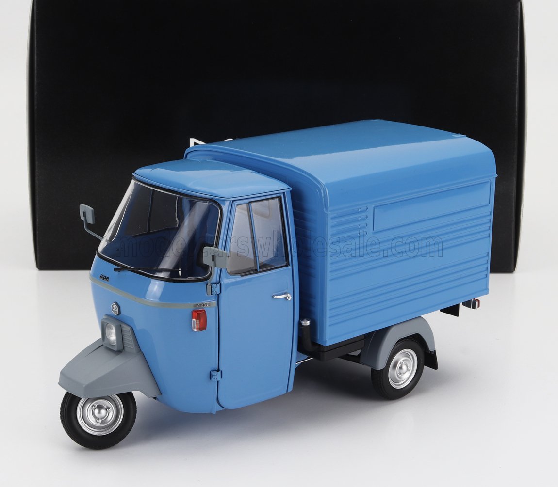 1:18 PIAGGIO Ape P501 Van Closed (1979) - Con Vetrina - With Showcase, Blue - 204004-D