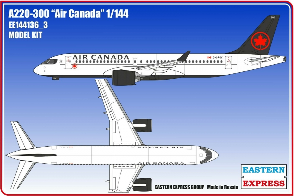 1:144 Сборная модель Авиалайнер А220-300 Air Canadian ( Limited Edition ) - 144136-3