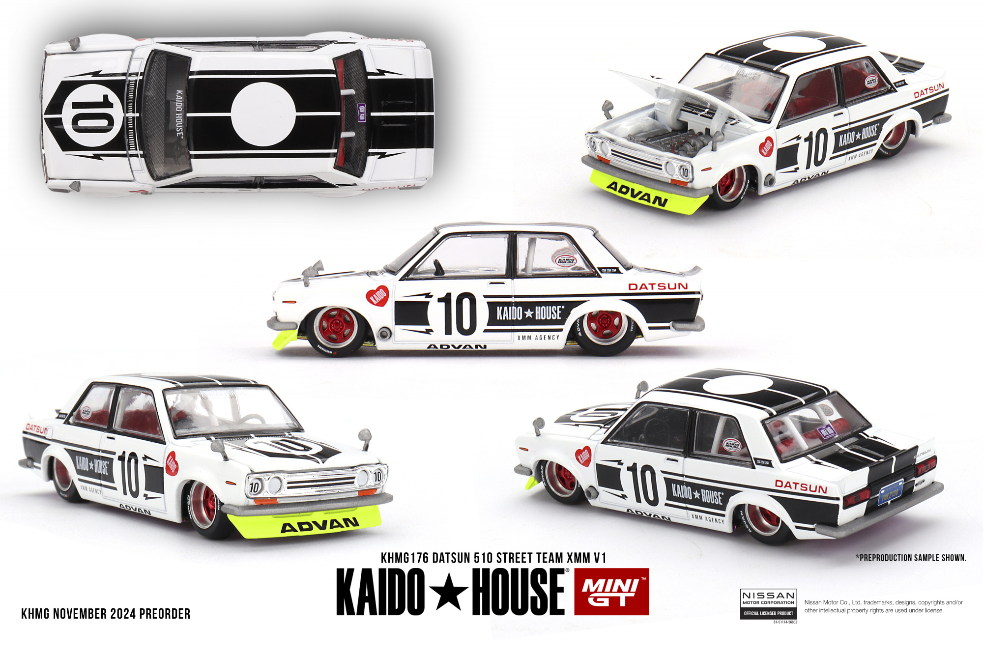 1:64 DATSUN 510 Street 'Team XMM' V1 - KHMG176