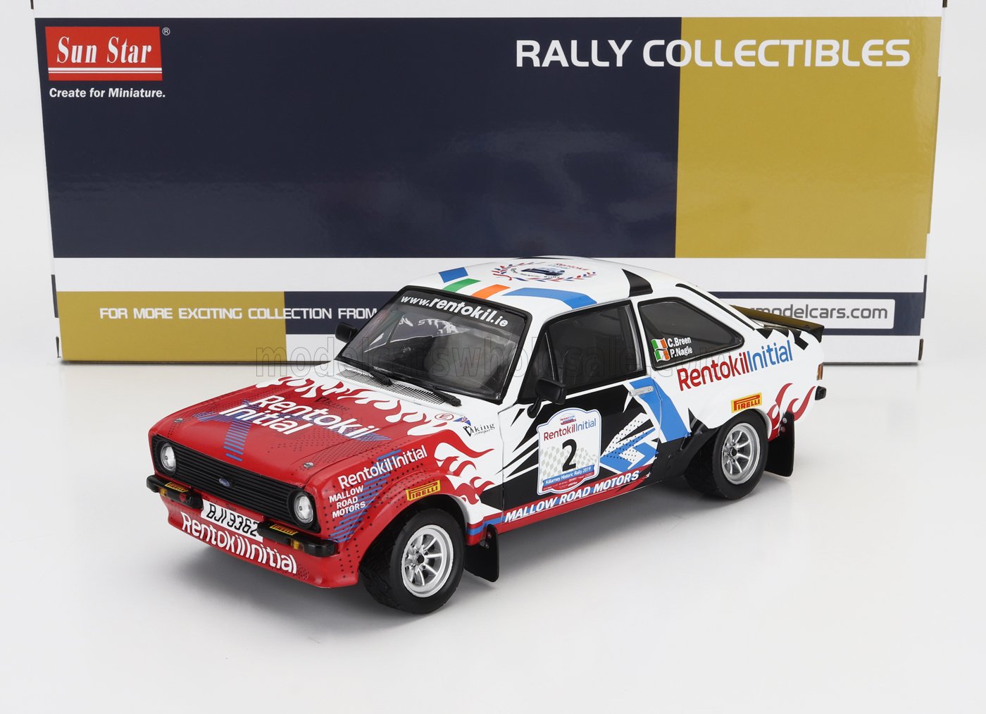 1:18 FORD Escort Rs 1800 N 2 2nd Historic Rentokil Killarney Rally (2019) Craig Breen - Paul Nagle, White Red - 4861