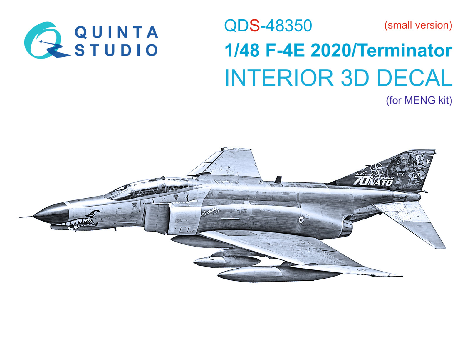 1:48 3D Декаль интерьера кабины F-4E 2020 Terminator (MENG) (малая версия) - QDS-48350