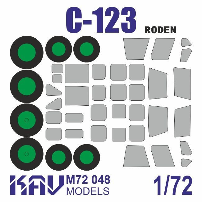 1:72 Маска окрасочная на остекление для C-123 (Roden 056, 058, 062) - M72 048