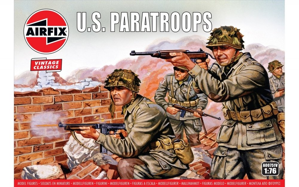 1:76 Сборная модель Набор солдатиков WWII US Paratroops - A00751V