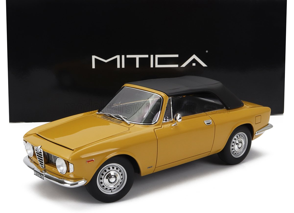 1:18 ALFA ROMEO Giulia 1600 Gtc Cabriolet Closed (1964) – Interior Black, Giallo Ochre - Yellow - 100087