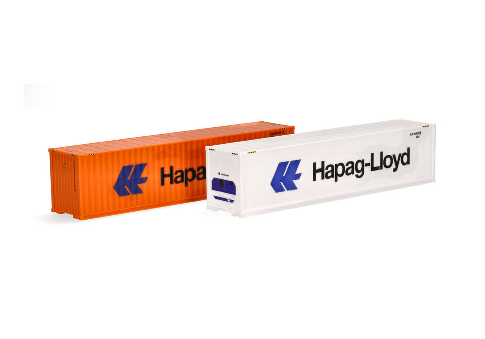 1:87 Комплект контейнеров 2шт 40 футов. Hapag Lloyd белый-оранжевый - 076449-006
