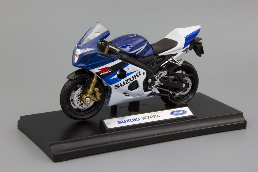 1:18 SUZUKI GSX-R750, blue/white - 12803PW