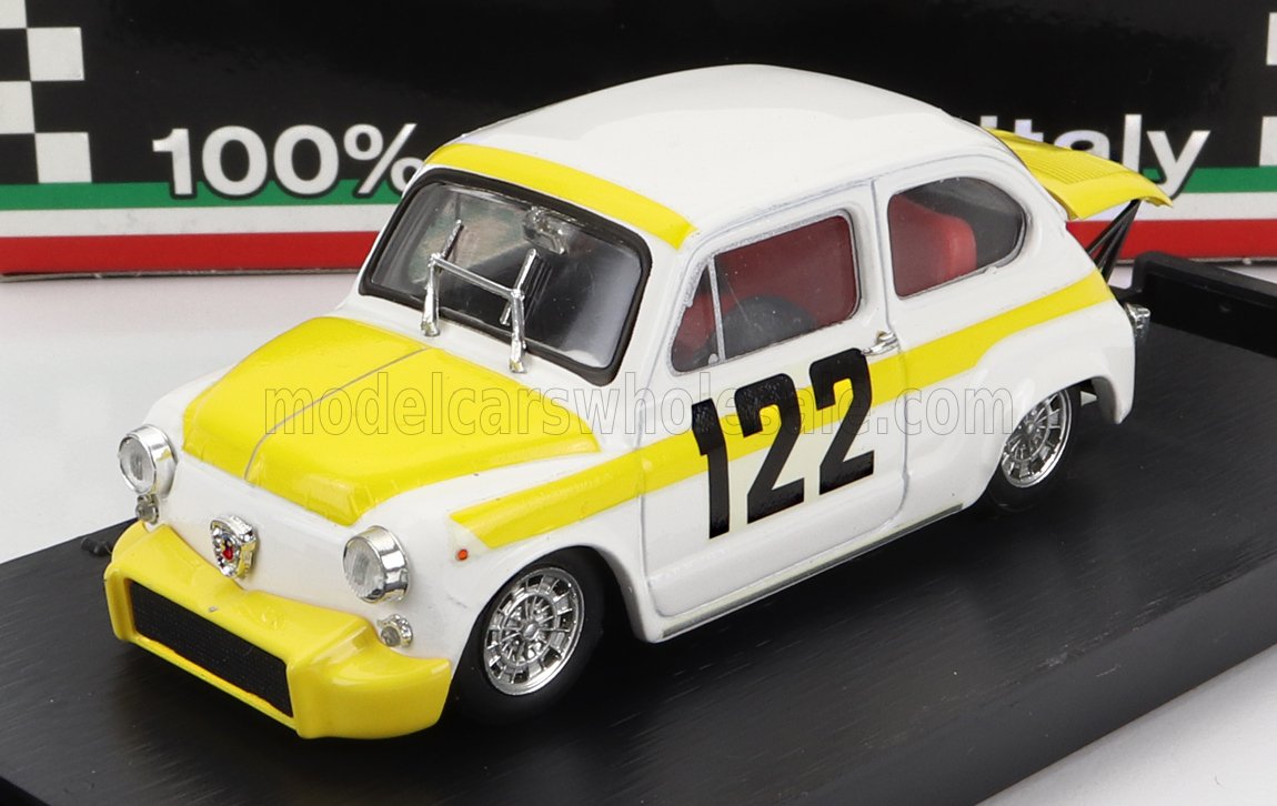 1:43 FIAT 600 ABARTH 850TC №122 COPPA COLLINA (1969) AVANTIERI BRESCI, WHITE YELLOW - R382