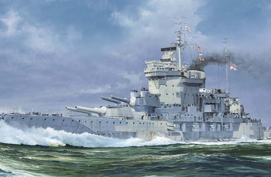 1:700 Сборная модель Линкор HMS Warspite, 1942 г. - 05795