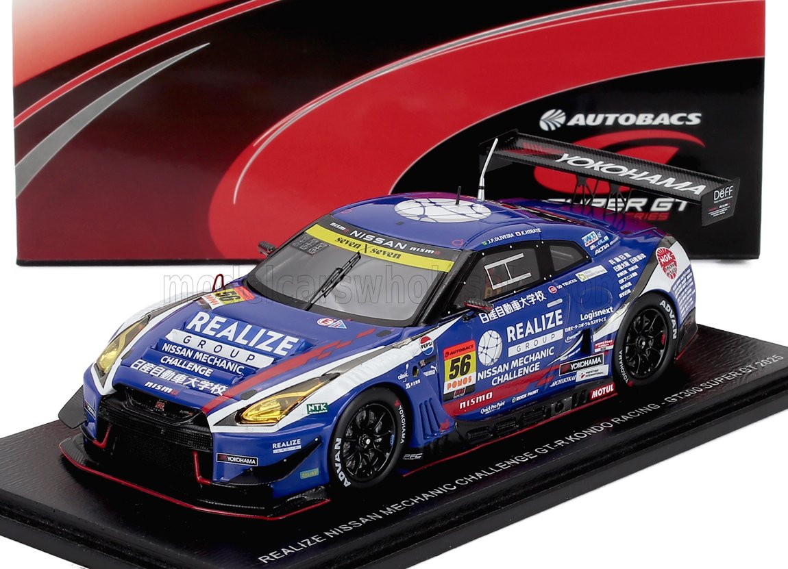 1:43 NISSAN Gt-r Nismo Gt3 Team Kondo Racing N 56 Gt300 Class Super Gt 2025 Joao Paulo De Oliveira - Kohei Hirate, Blue Black - 43SGT25056