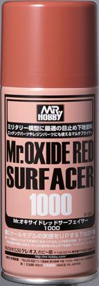 Mr.OXIDE RED SURFACER 1000 Красная матовая грунтовка-спрей, 170мл. (в баллоне) - B-525
