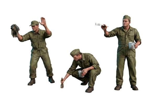 1:48 Наземный персонал, обслуживание перед вылетом. Союзные ВВС WWII (5 фигур) - 47038