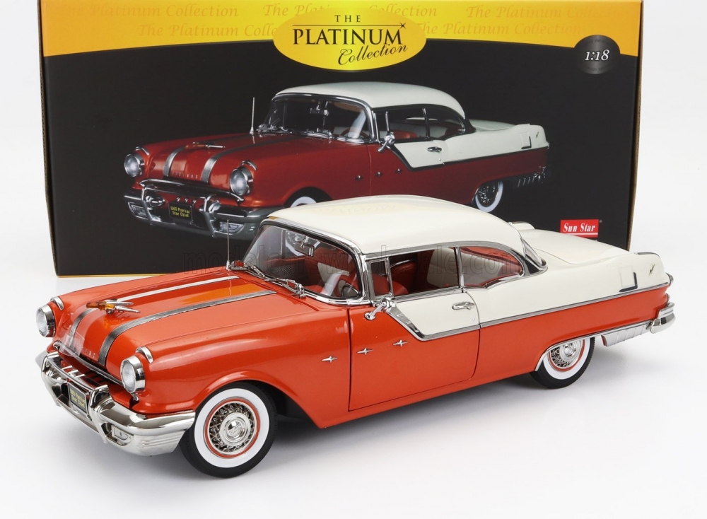 1:18 PONTIAC Star Chief Hard-top (1955), Red White - 05048