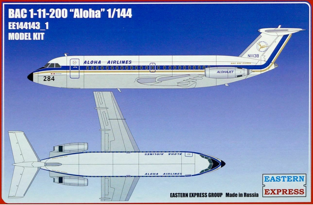 1:144 Сборная модель Авиалайнер BAC 1-11-200 ALOHA - 144143-1