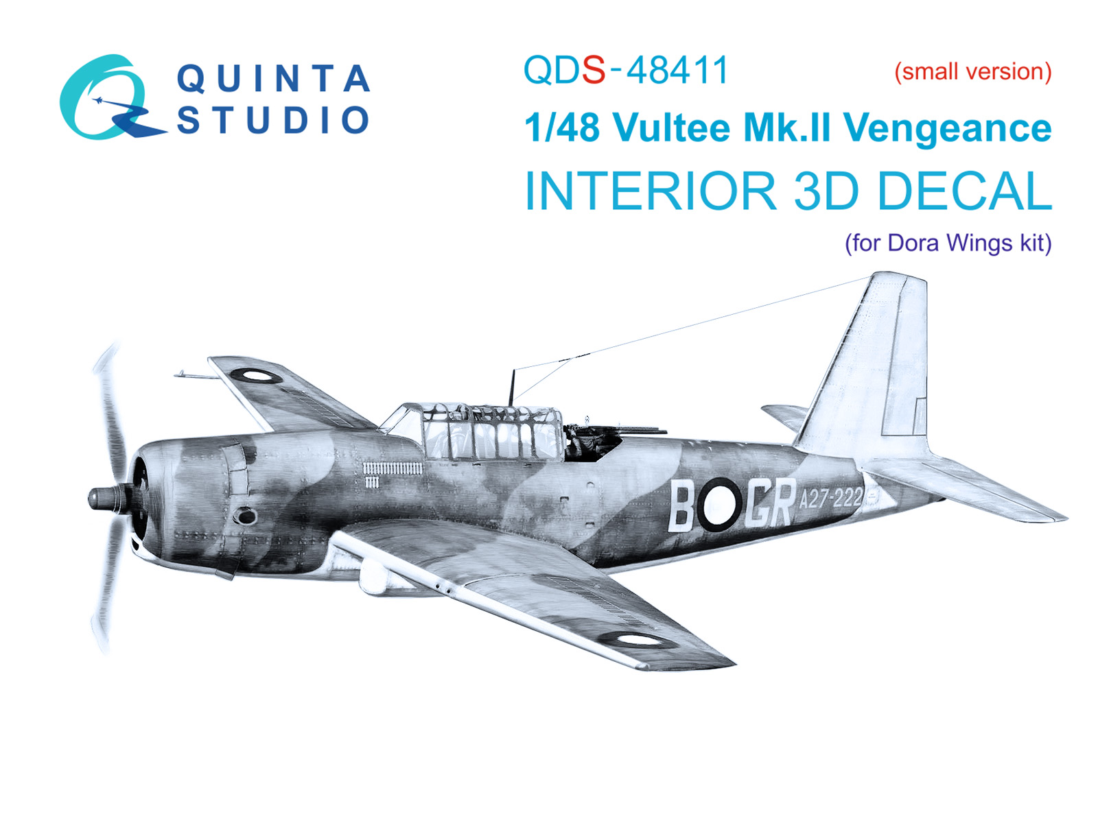 1:48 3D Декаль интерьера кабины Vultee Mk.II Vengeance (Dora Wings) (малая версия) - QDS-48411