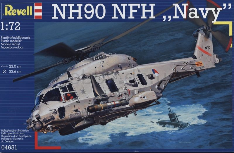 1:72 Сборная модель Европейский транспортно-боевой вертолет Eurocopter NHI NH90 NFH - 04651