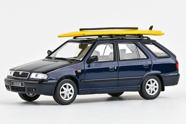 1:43 SKODA Felicia FL Combi (1998) w/ SURF, dark blue - 143AU-730KF1