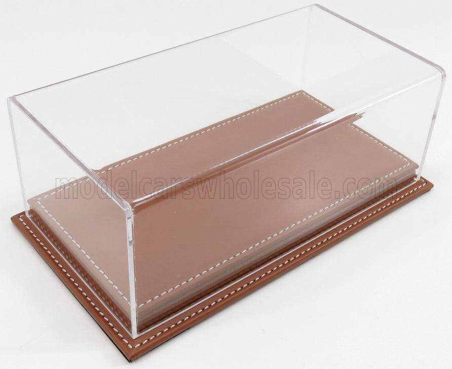 1:24 VETRINA DISPLAY BOX Molhouse Base In Pelle Marrone - Leather Base Brown - Lungh.lenght Cm 23 X Largh.width Cm 12 X Alt.height Cm 8.5 (altezza Interna 6.7 Cm ), Plastic Display - ATL10077