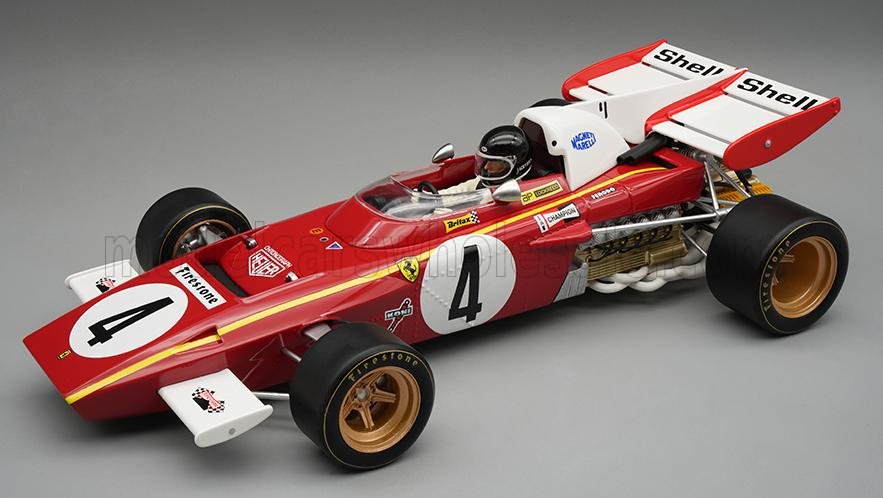 1:18 FERRARI F1 312b2 N 4 Monaco Gp (with Pilot Figure) (1971) Jacky Ickx - Con Vetrina - With Showcase, Red White - TMD18-315B