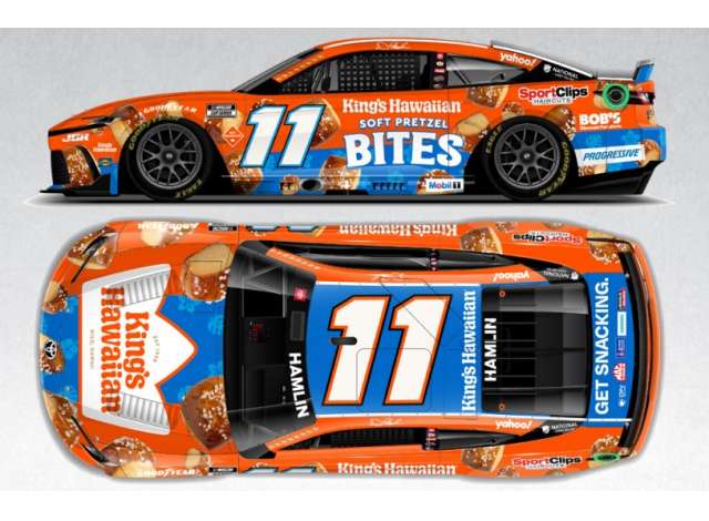 1:64 Toyota Camry XSE #11 Denny Hamlin *Kingâ€™s Hawaiian Soft Pretzel Bites*, blue/orange - C112561KHPDH
