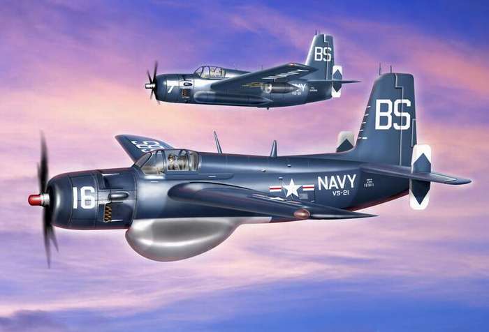 1:72 Сборная модель Противолодочный самолет Grumman AF-2W Guardian - 72304